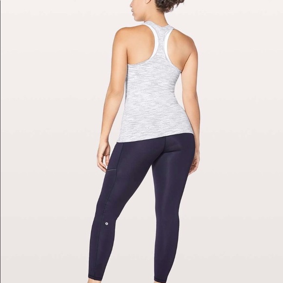 COPY - LULULEMON Cool Racerback II Tank Grey White Luon - Picture 2 of 7